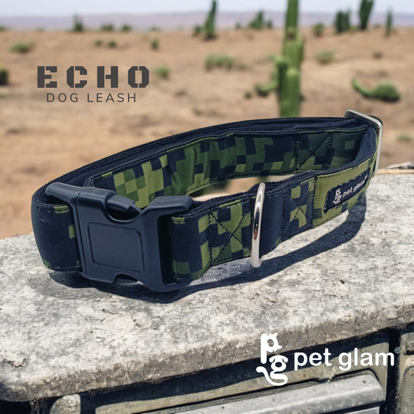 Pet Glam-ECHO Padded Dog Collar for Labs GSD Big Dogs