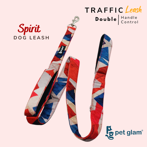 Pet Glam Traffic Leash For Dogs Spirit | Double Padded Handle-5 Ft Long X-Large 1.5 inch Wide